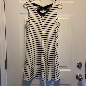 Black and white striped dress